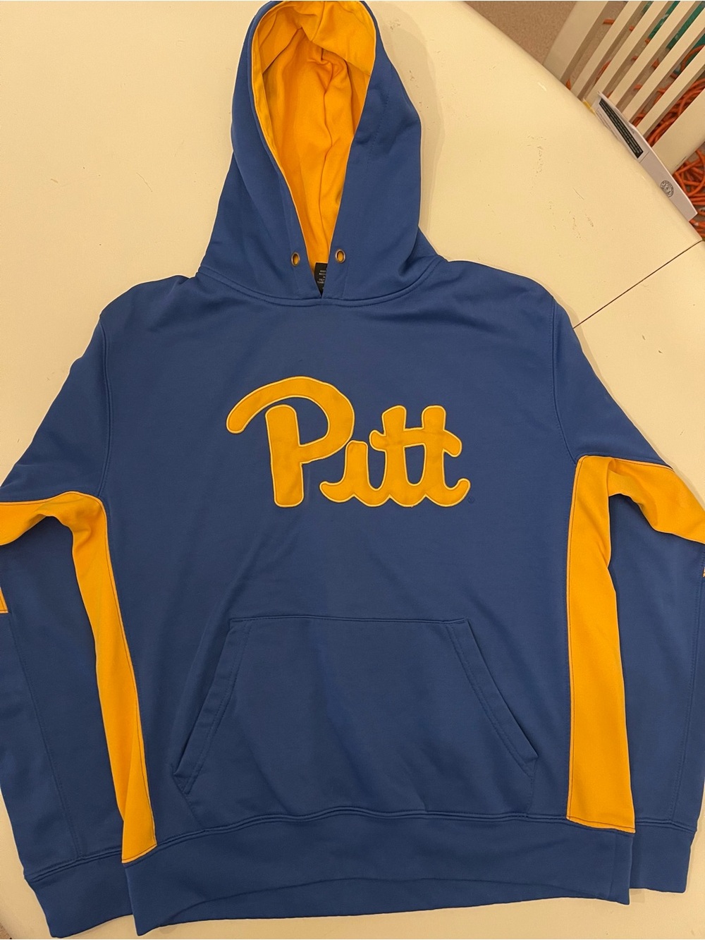 Colosseum Athletics Pitt Panthers Hoodie Blue Gold Mens Size Large